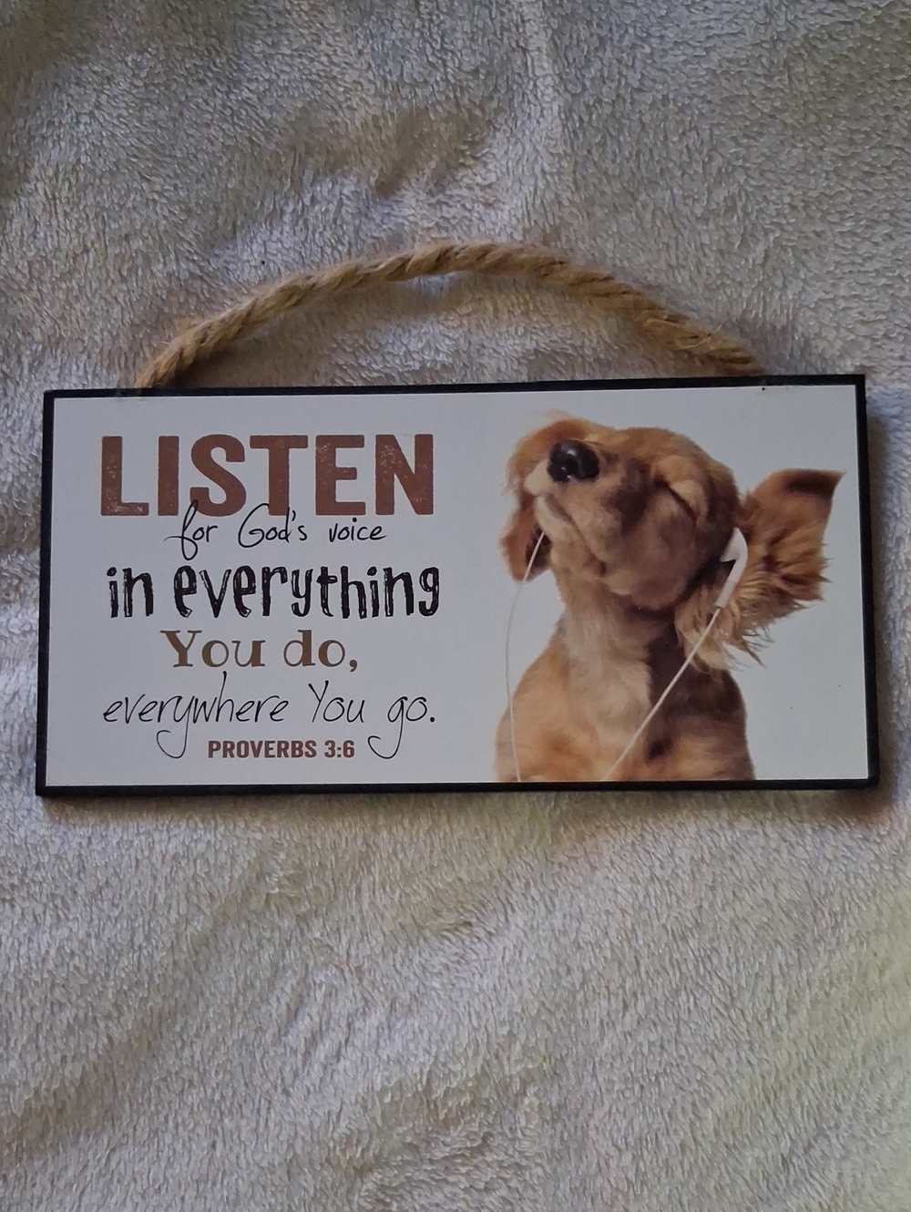 Listen for God's Voice Wall Art Poster - Brown Dog Design